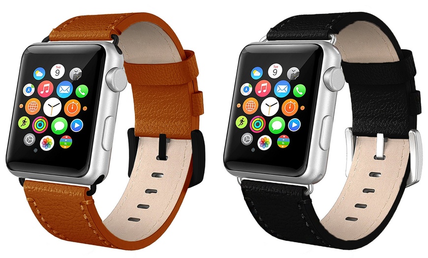 Image 12: Leather Strap for Apple Watch