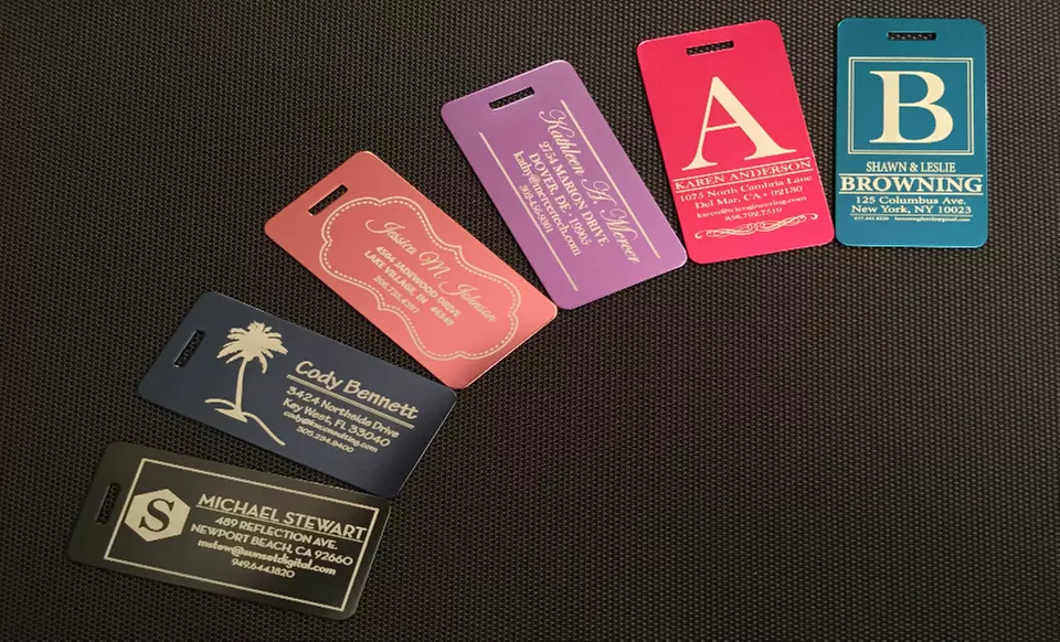 One or Two Personalized Aluminum Luggage Tags from Qualtry (Up to 61% Off) - Second Medium