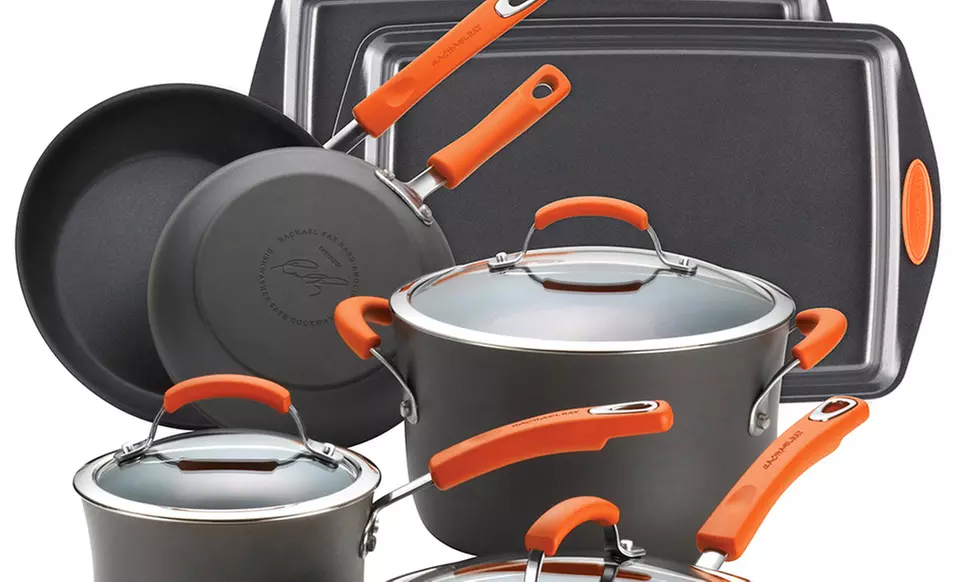 Rachael Ray Hard-Anodized II Dishwasher-Safe 12-Piece Cookware Set - Second Medium