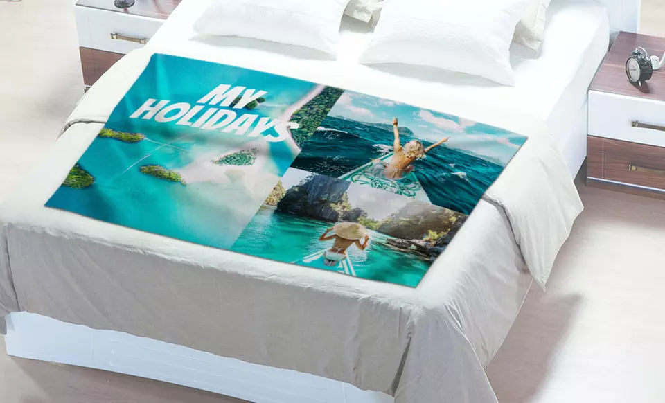 40"x27" Custom-Printed Fleece Photo Blankets with Custom Text from CanvasOnSale (Up to 92% Off). Four Options.   - Primary Image