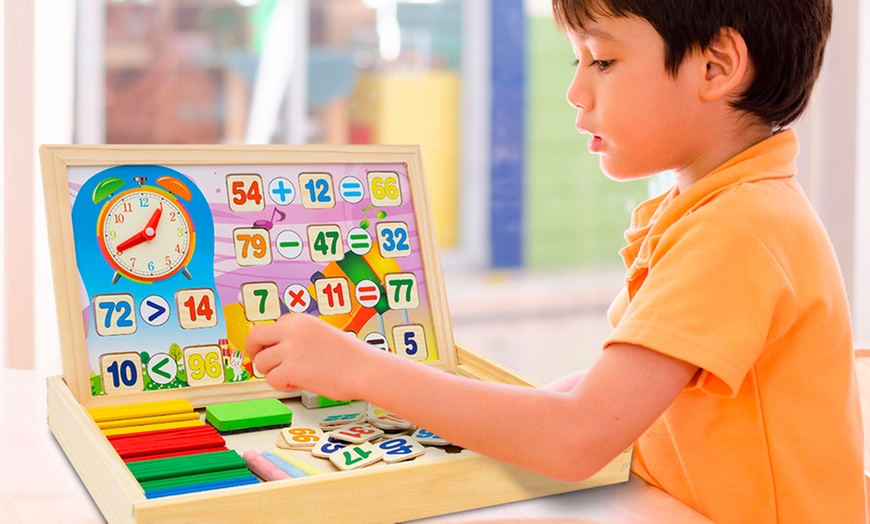 Image 1: Kid's Wooden Mathematics Board