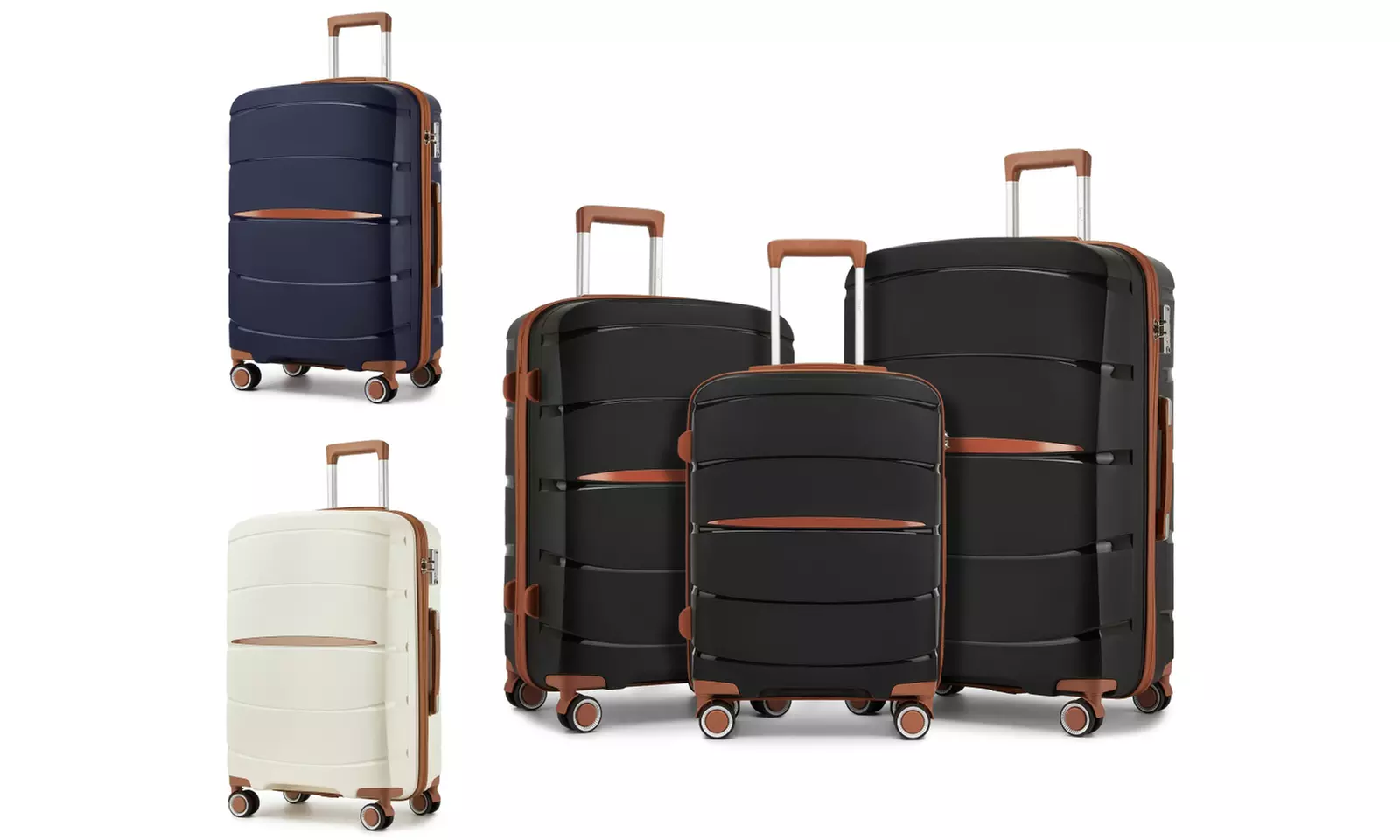 KONO Hard Shell Suitcase with Silent Spinner Wheels and TSA Lock