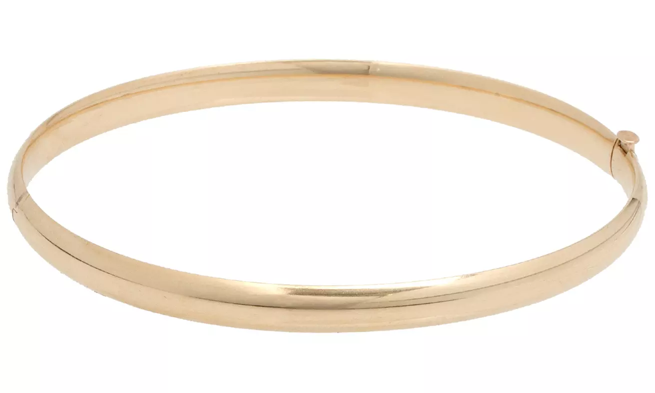 14K Solid Gold Bangle Bracelet  - Primary Image