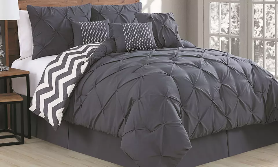 Venice and Ella Pinch Pleat Comforter Set (7-Piece) - Primary Image
