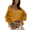 Image 7: Women's Braided V-Neck Cable Knit Oversized Jumper 