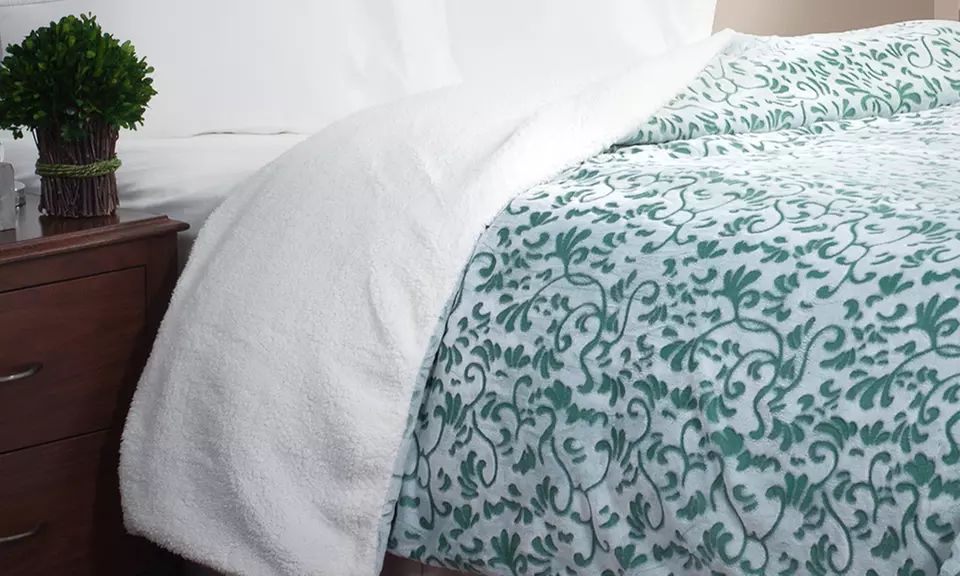 Lavish Home Botanical Etched Fleece Blanket - Primary Image