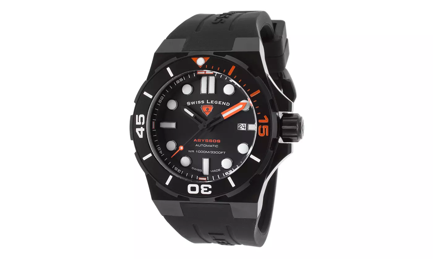 Swiss Legend Abyssos Men's Swiss-Made 1,000M Automatic Watch - Second Medium