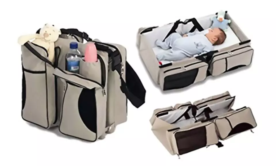 3 in 1 Portable Bassinet, Diaper Bag, and Changing Station - Primary Image