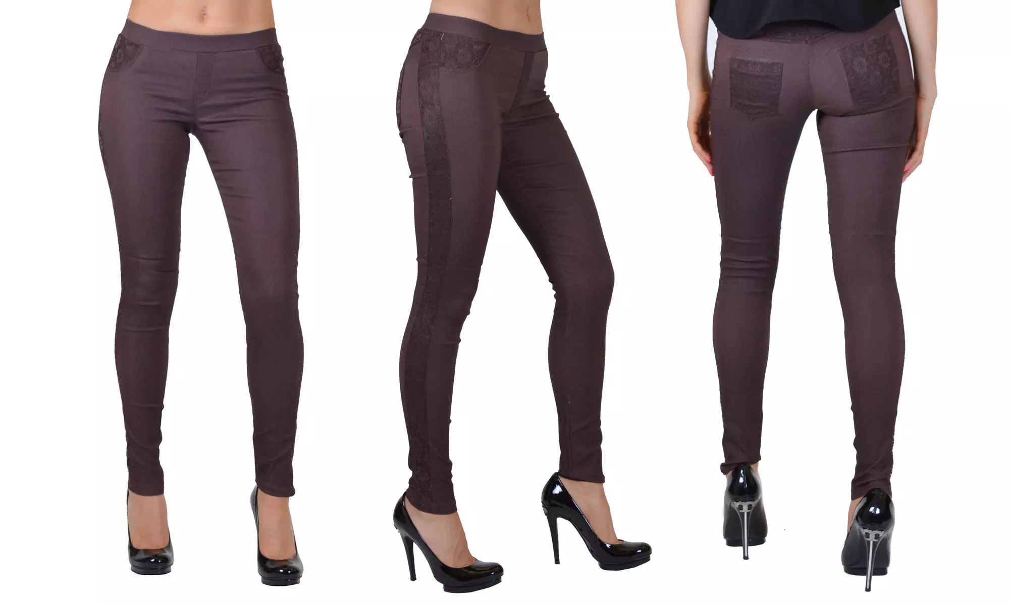 Women's Slim-Fit Tuxedo Pants With Lace Side Stripe - Second Medium