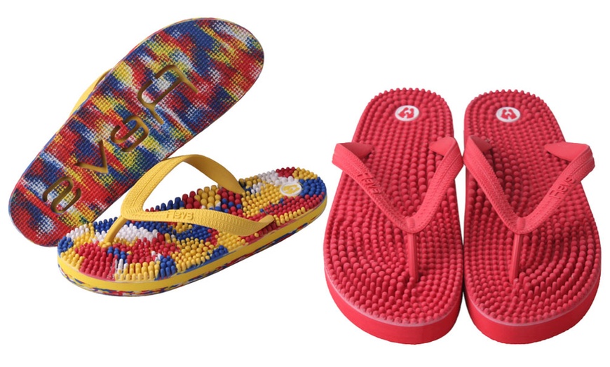 Image 1: Women's Reflexology Flip-Flops