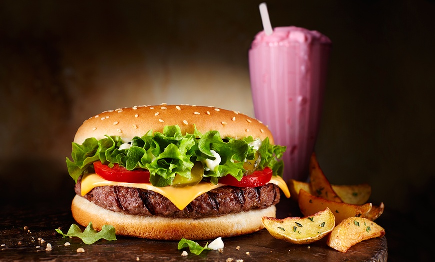 Image 1: Burger, Ice Cream and Milkshake 