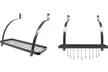 Sorbus Wall Mount Pot Rack with Hooks - Second Medium
