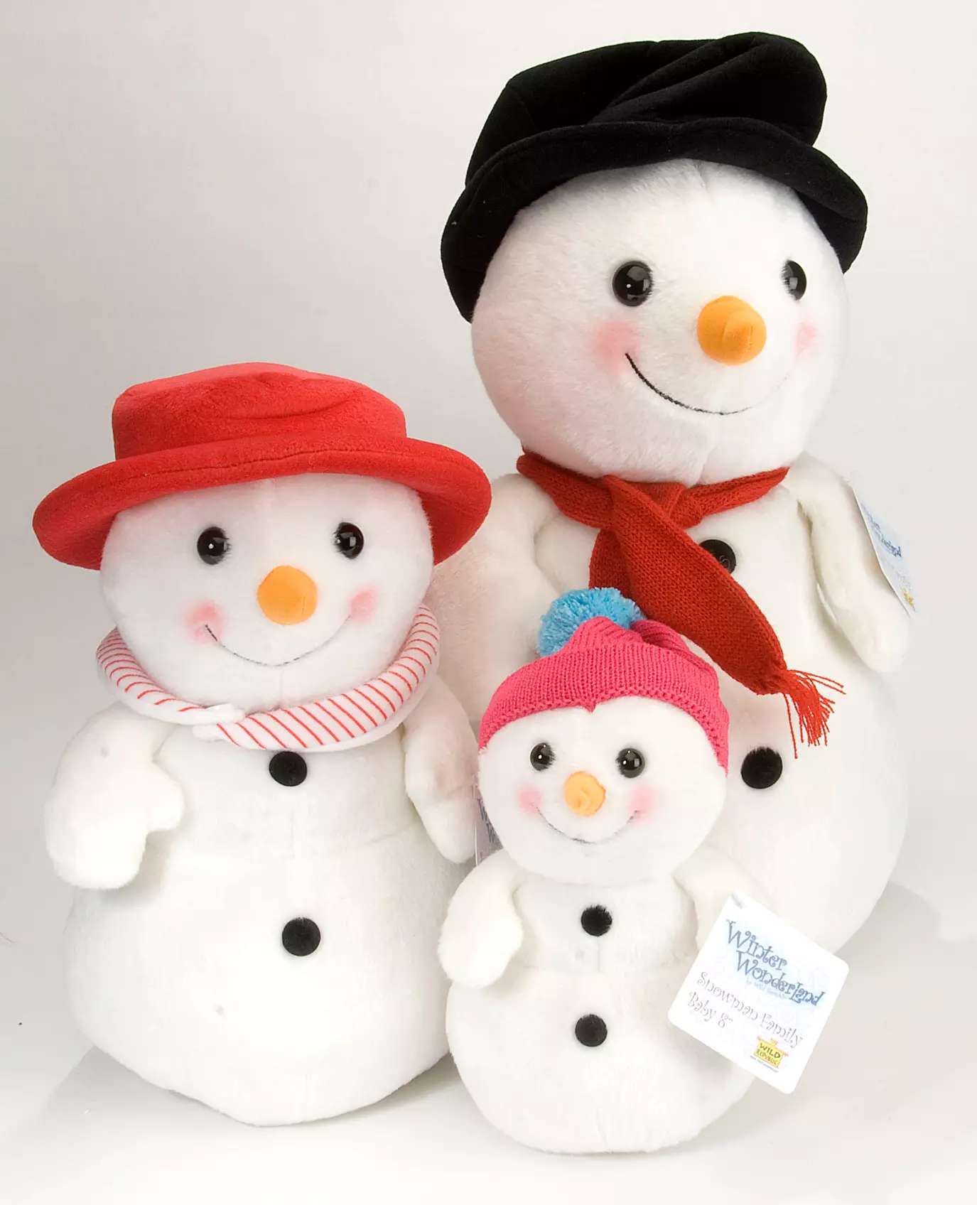 Winter Wonderland 3-Piece Plush Moose, Penguin, or Snowman Family Set. - Second Medium