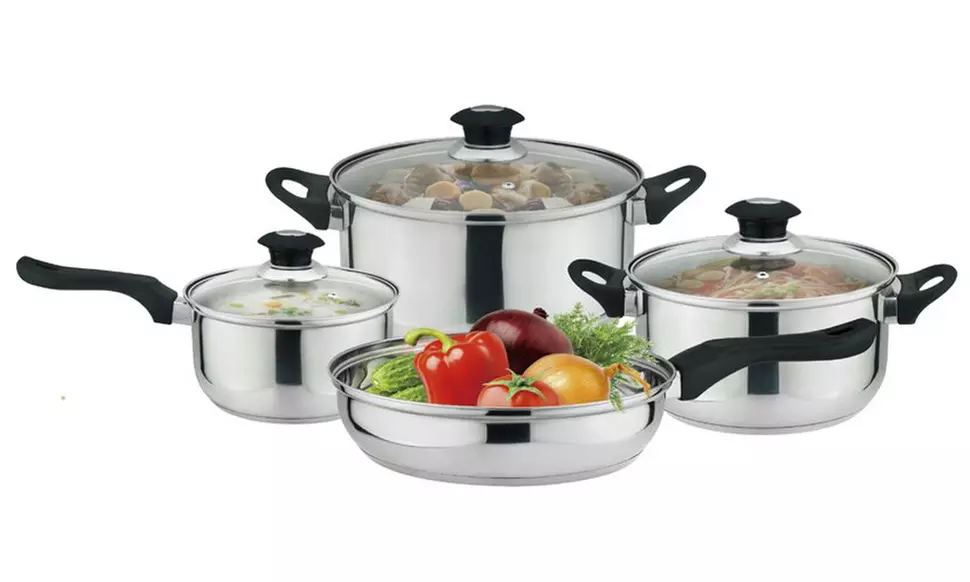 Non-Stick Stainless-Steel Cookware Set (7-Piece) - Primary Image