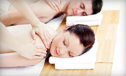 $69 for a Hour and a Half Couples Massage Package with Chocolates and Mimosas at Bloom at Lotus Spa & Salon ($140 Value) - Primary Image