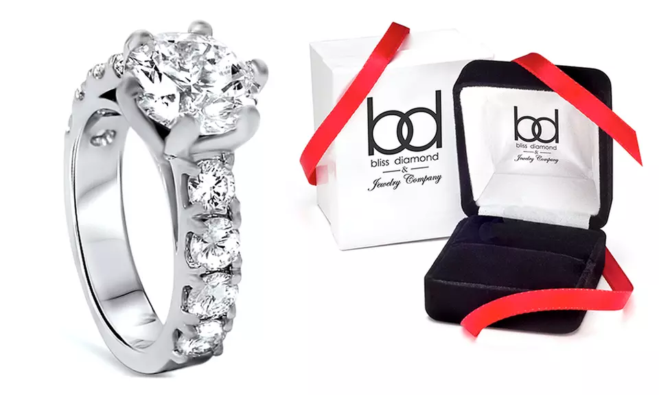 4.50 CTTW Diamond Ring in 14K White Gold by Bliss Diamond - Second Medium