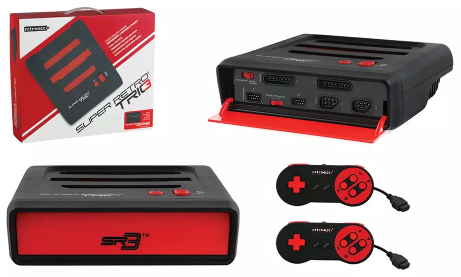 Super RetroTrio Nintendo, Super Nintendo, and Sega Genesis 3-in-1 Console System - Primary Image