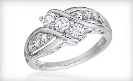 $29 for a Sterling-Silver Two-Carat, Nine-Stone White-Sapphire Ring ($99.99 Value). Shipping Included. - Primary Image