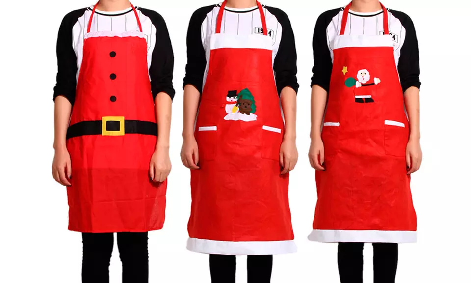 Christmas-Themed Aprons - Primary Image