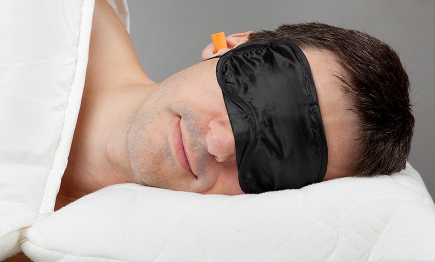 Image 1: PMS Eye Mask and Ear Plugs Set