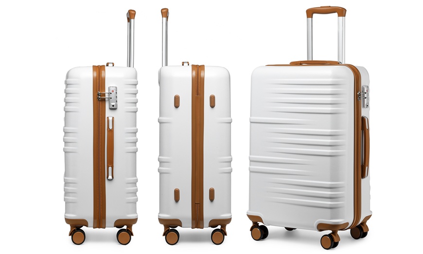 Image 22: ABS Hard Shell Suitcase or 3 Piece Suitcase Set with Lock