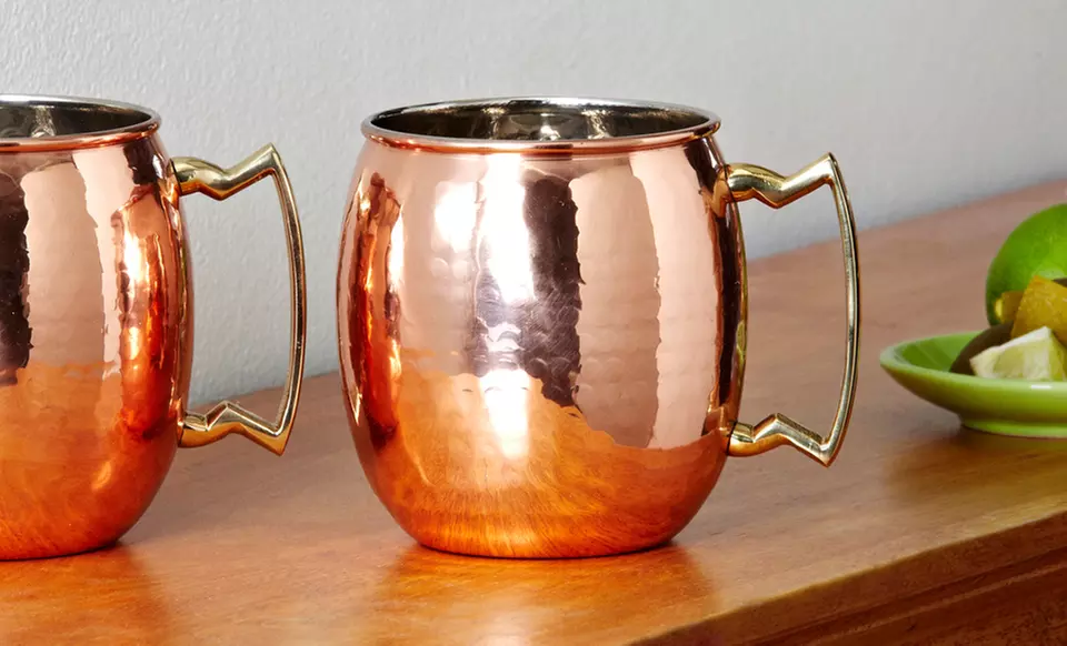 24 Oz. Solid-Copper Moscow Mule Mug 2-Pack. Multiple Styles Available. - Second Medium