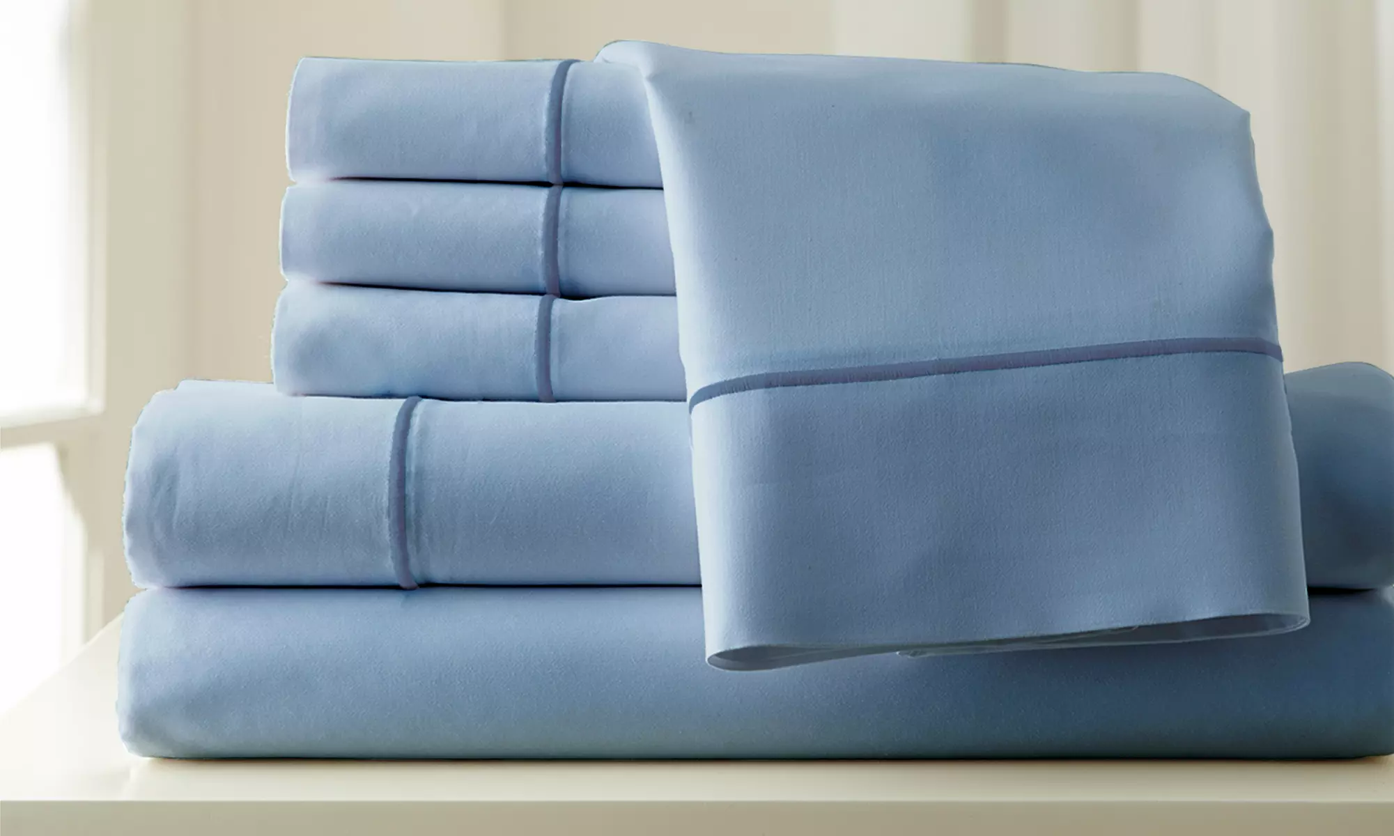1,000 Thread-Count Egyptian Cotton-Rich 6-Piece Sheet Set with Marrow Hem - Second Medium
