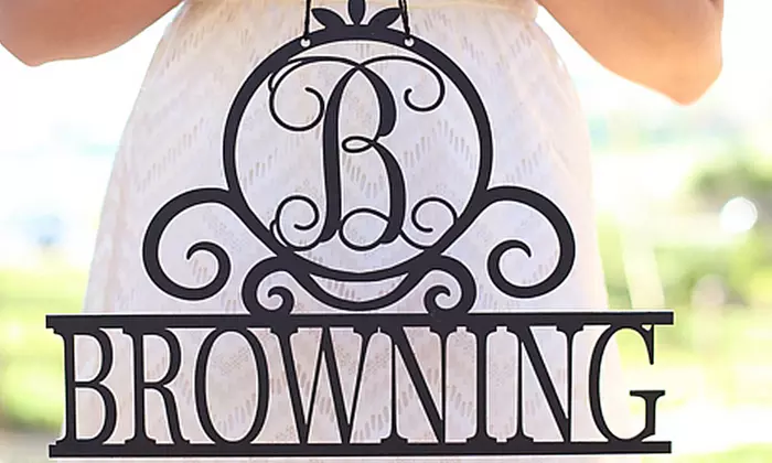One or Two Elegant Scroll Last Name Signs from Morgann Hill Designs (Up to 55% Off) - Primary Image