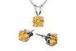 8 CTTW Cubic Zirconia Earring And Necklace Set in Sterling Silver - Second Medium