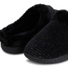 Image 2: Floopi Women's Indoor/Outdoor Metallic Striped Velour Faux Fur Slipper