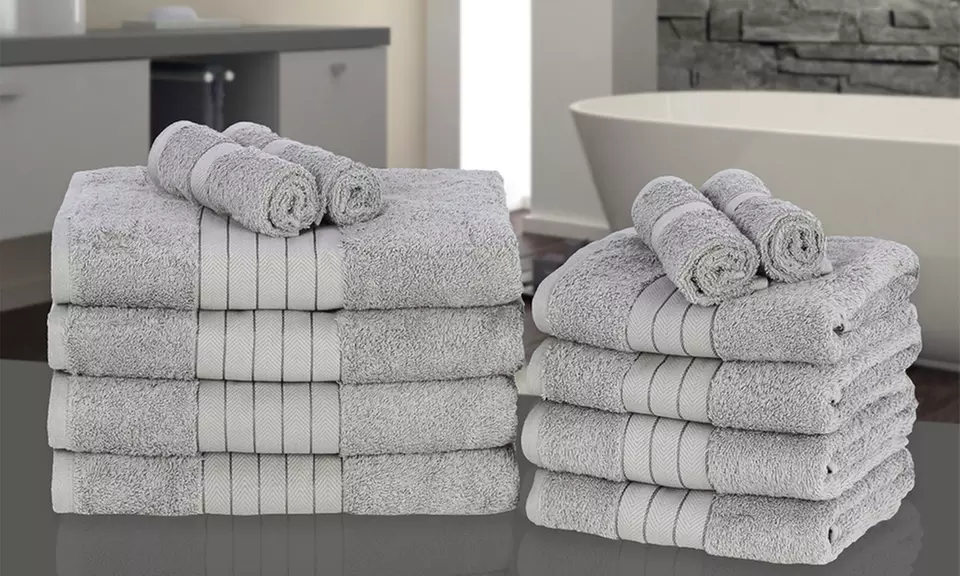 Dreamscene 12er-Set Hand- und Badetücher aus ägyptischer Baumwolle in der Farbe nach Wahl - Primary Image