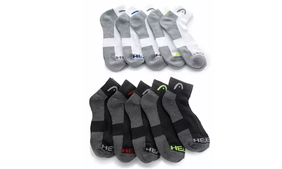 10-Pair Pack of  Head Moisture-Wicking Men's Socks - Second Medium