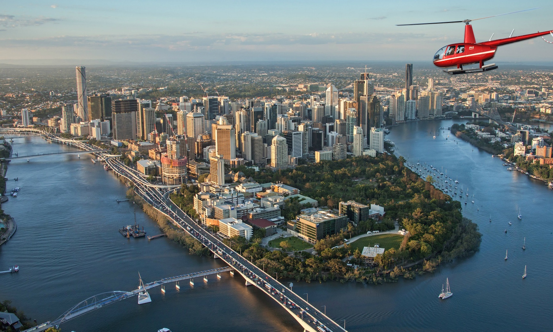 Scenic Brisbane CBD Flight for 1, 2, or 3 Or Twilight Flight for 2