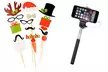 Yuka Cable Selfie Stick with Christmas-Themed Photo Booth Props - Second Medium