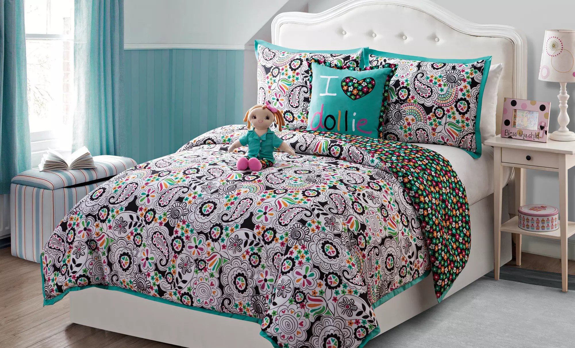 Dollie & Me Reversible Youth Comforter Set in Twin or Full. Multiple Styles Available. Free Returns. - Second Medium
