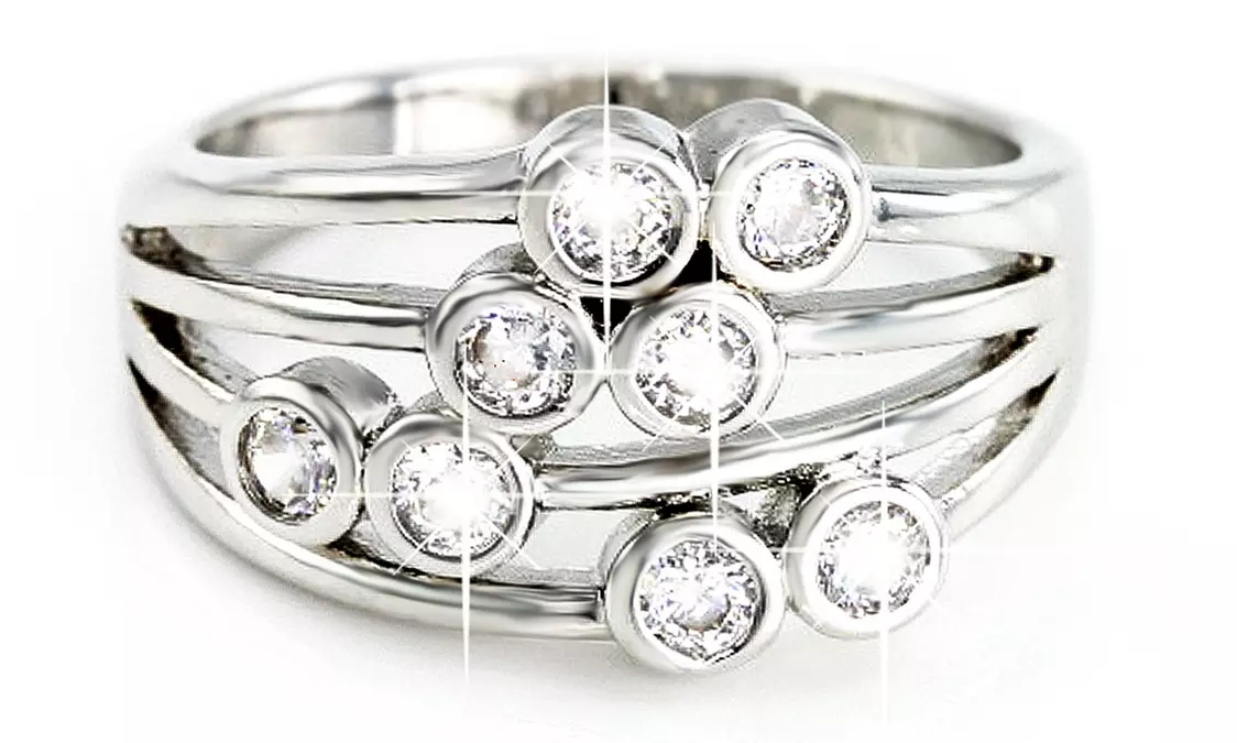 Bagues en cristaux Swarovski ® ornés d'un placage en or 18k