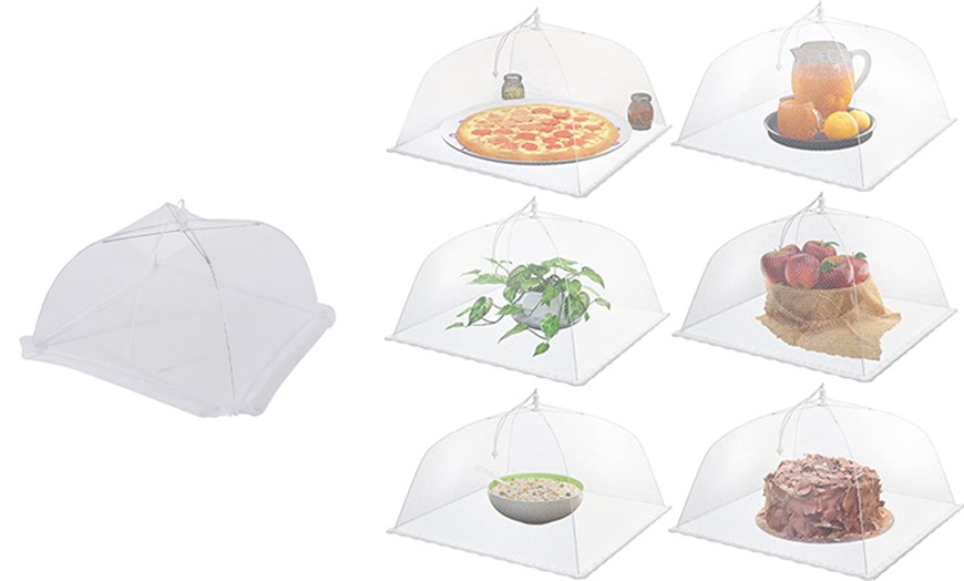 Image 6: Four or Eight Large Pop-Up Reusable Mesh Food Covers