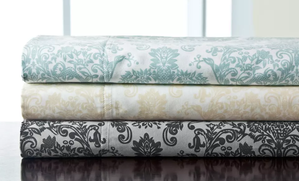 300TC 100% Cotton Delano Damask Sheets - Primary Image