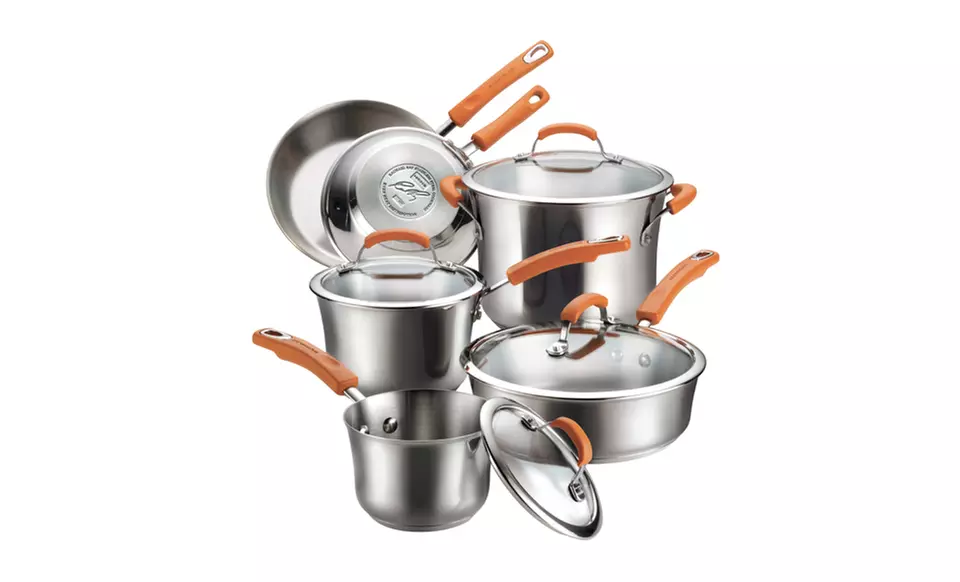 Rachael Ray 10-Piece Stainless Steel Cookware Set. Free Returns. - Second Medium