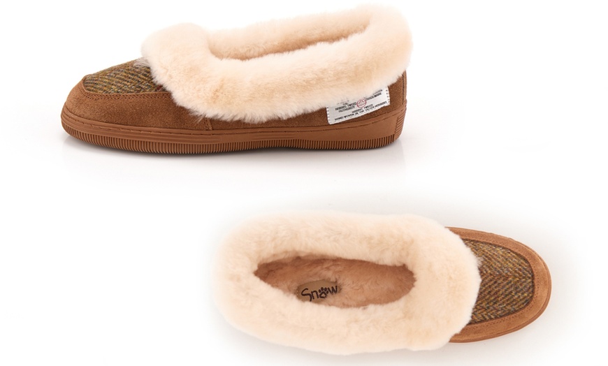 Image 10: Sheepskin Tweed Slippers