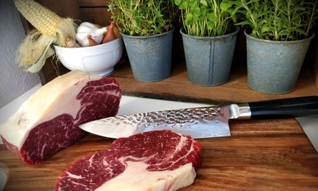 Coltello in acciaio Damasco, in stile giapponese