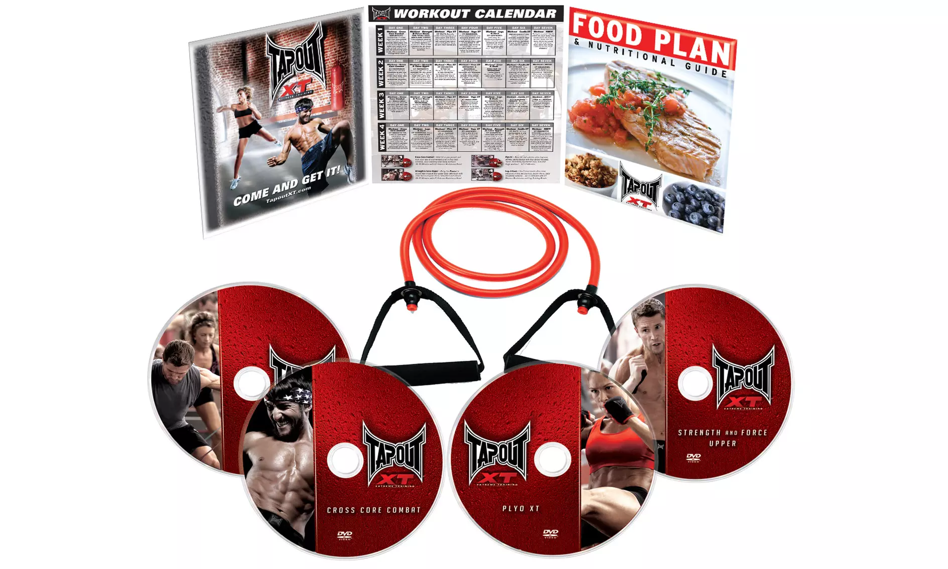 Tapout XT 4-DVD Bundle with Resistance Band, Wall Chart, and Nutrition Plan - Primary Image