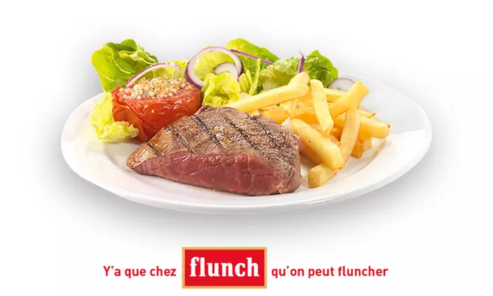 Chez flunch, pour 1€ seulement, bénéficiez de 10€ de réduction sur l'addition, midi et soir !* - Primary Image