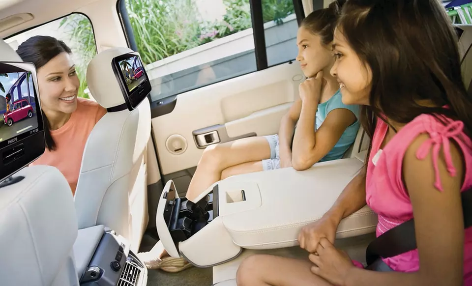 Portable DVD Player with Dual 7" Screens and Two Game Controllers (PD7012G/37). Free Returns. - Second Medium