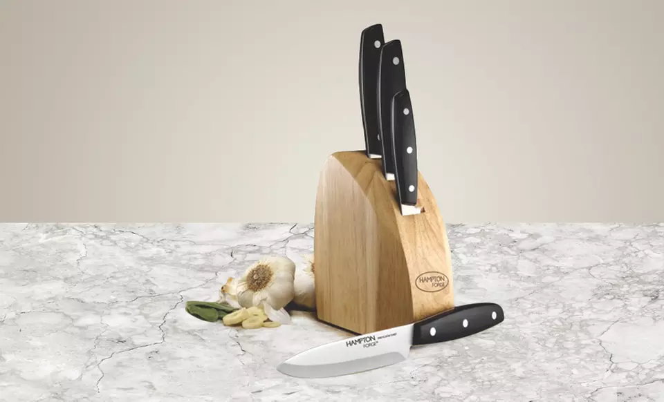 $17.99 for a Hampton Forge 5-Piece Kitchen Utility Knife Block Set ($27.95 List Price). Free Shipping and Returns. - Primary Image