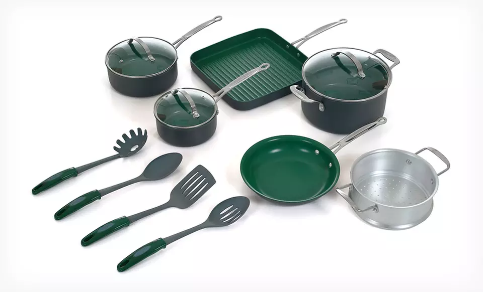 $129.99 for an Orgreenic 13-Piece Nonstick Cookware Set ($329.99 List Price). Free Shipping and Free Returns. - Primary Image