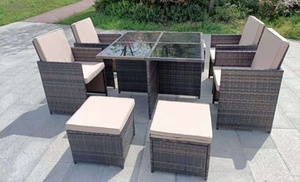 Yakoe Nine-Piece Cube Rattan Set