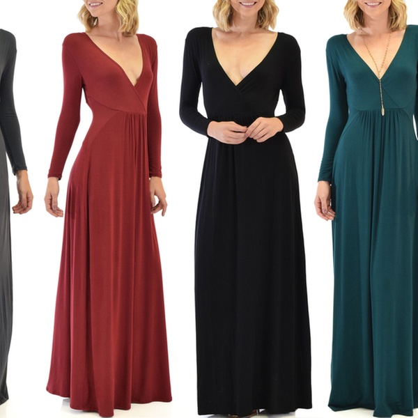 long sleeve maxi dress special occasion