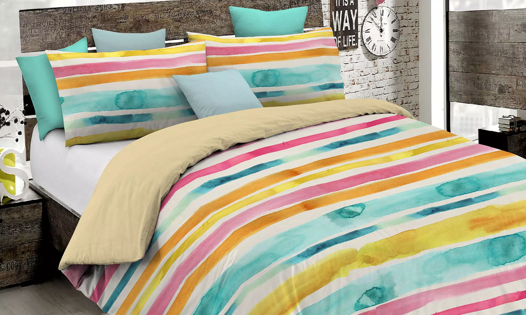 Parure de lit en microfibre, modèle au choix