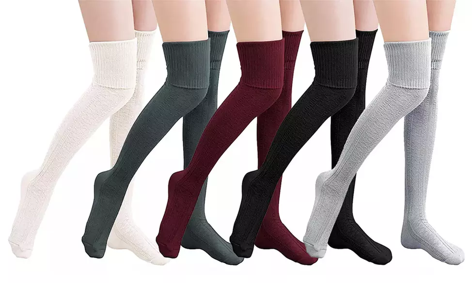 1x oder 2x Lange Strickstrümpfe für Damen